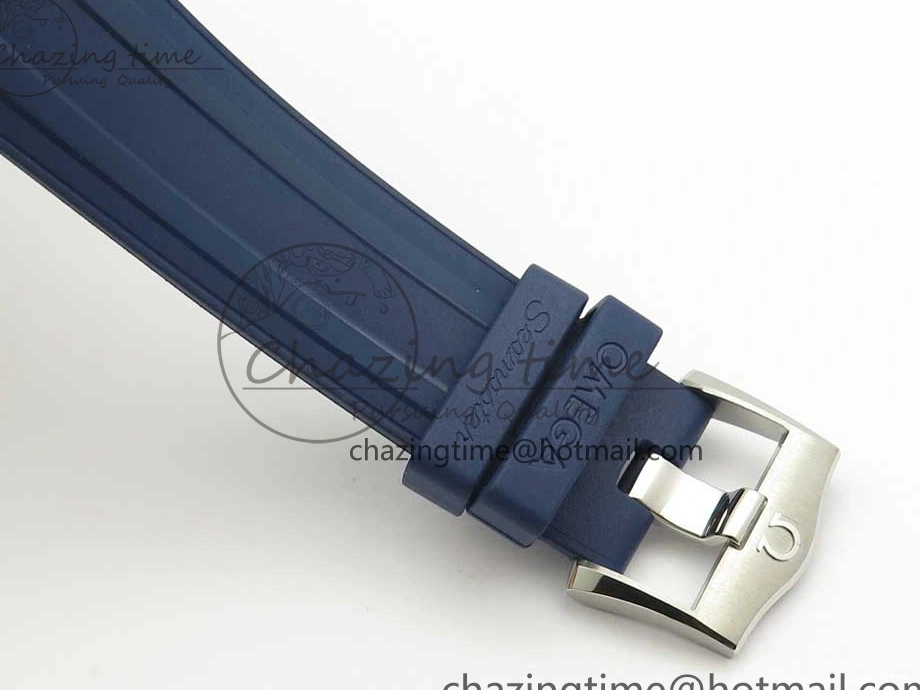 0321 Lightweight 2018 Seamaster Diver 300M VSF 1:1 Best Edition Blue Ceramic Blue Dial on Blue Rubber Strap A8800 V2 (Black Balance Wheel) 7961